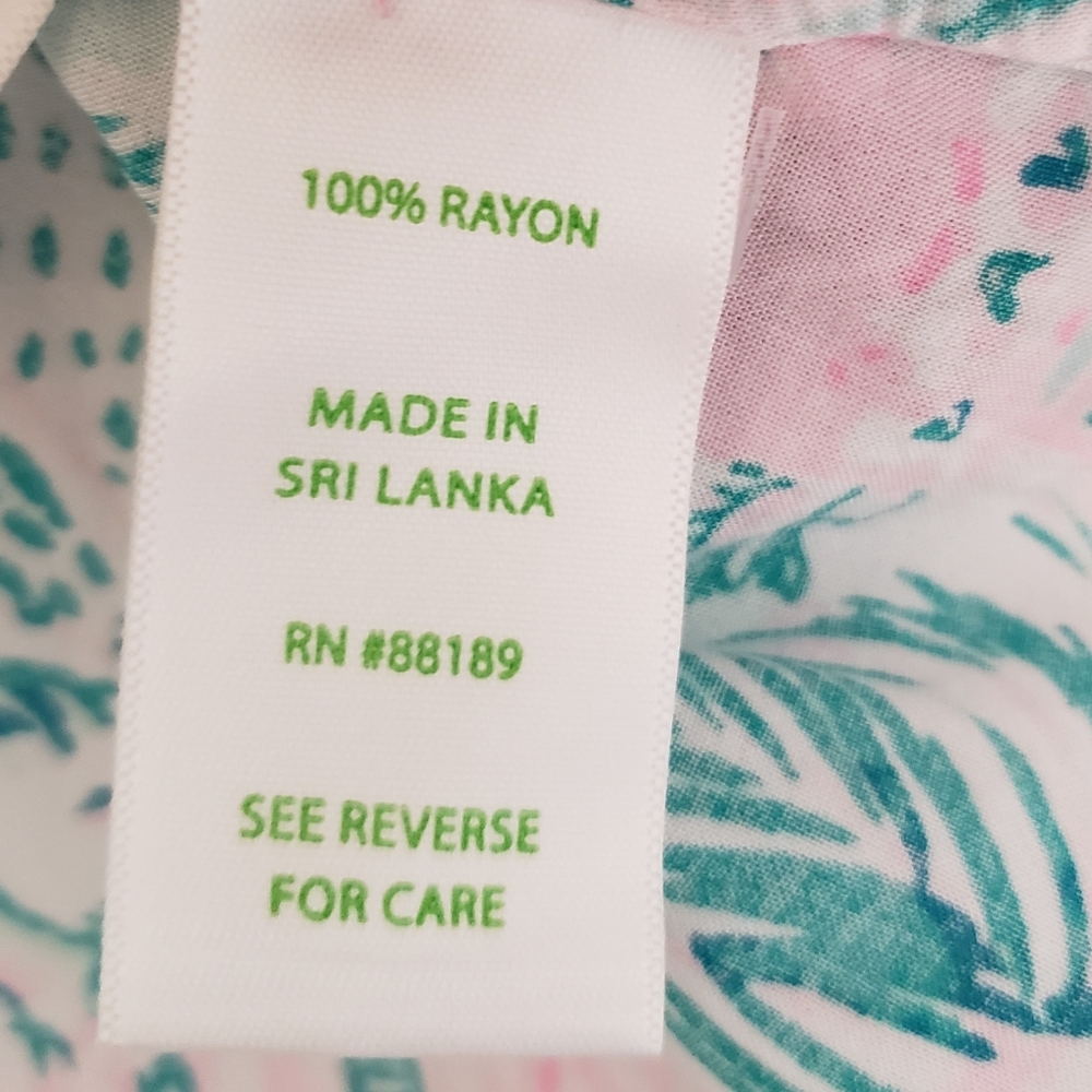 Lily Pulitzer Seaview Button Up Bright Agate Green Colorful Camelflage M… - Picture 11 of 14